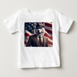 愛国ハートフルウルフ ベビーTシャツ