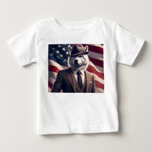 愛国ハートフルウルフ ベビーTシャツ (正面)