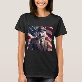 愛国ハートフルウルフ Tシャツ