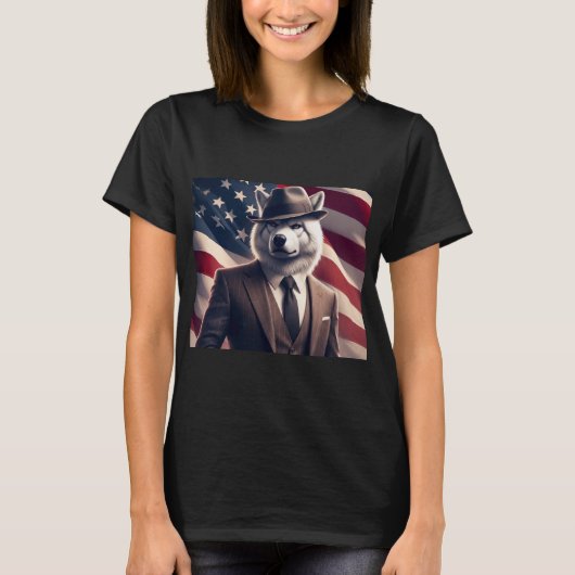 愛国ハートフルウルフ Tシャツ (正面)