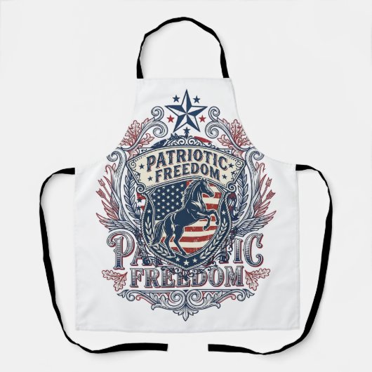 愛国ハートベクターグラフィックTシャツ_1 エプロン (正面)