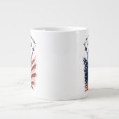 愛国ハート形成 アメリカ国旗アート ジャンボコーヒーマグカップ (正面)