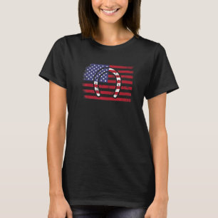 愛国ハート蹄鉄 アメリカ国旗 7月4日 馬具職人 Tシャツ
