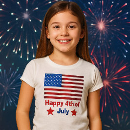 愛国ハート アメリカ国旗 キッズTシャツ Tシャツ