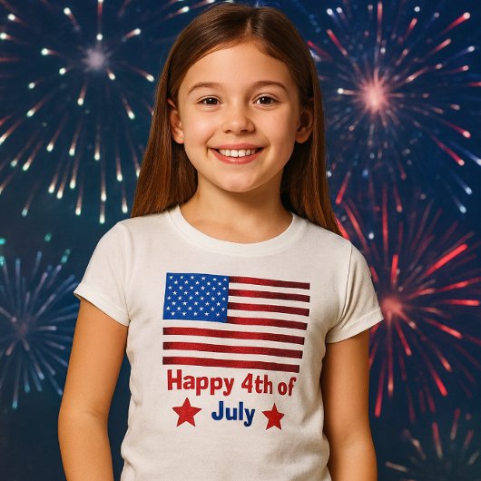 愛国ハート アメリカ国旗 キッズTシャツ Tシャツ