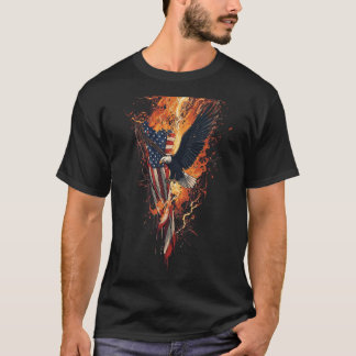 愛国ハードコア アメリカンバージョン 鷲 プラウド プライベート フレイム フラッグ Tシャツ