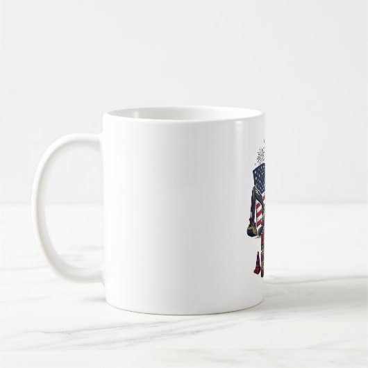 愛国ハートUSAヴィンテージ コーヒーマグカップ (左)