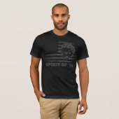 愛国バイク ドクロ USAフラグTシャツ Tシャツ (正面フル)