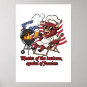 愛国バッファロー BBQ マスター USA フラッグ ポスター (正面)