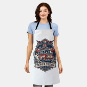 愛国バンライフベクターグラフィックTシャツ_1 エプロン (着用した状態)