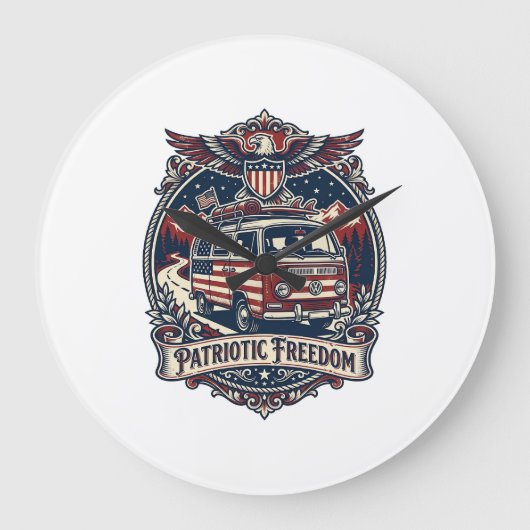 愛国バンライフベクターグラフィックTシャツ_1 ラージ壁時計 (正面)