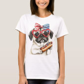 愛国パグ Tシャツ (正面)