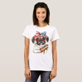 愛国パグ Tシャツ (正面フル)