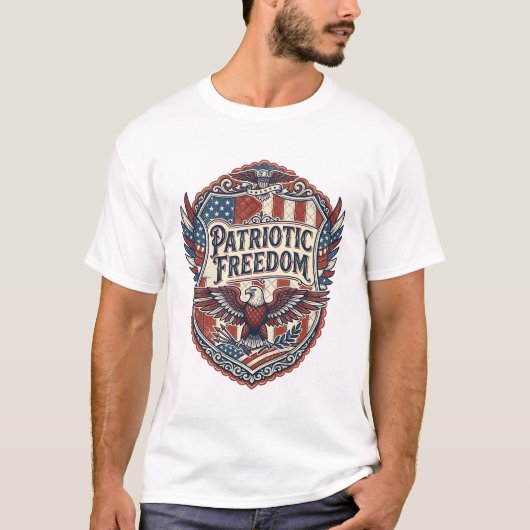 愛国パッチワーク アーティスト Tシャツ (正面)