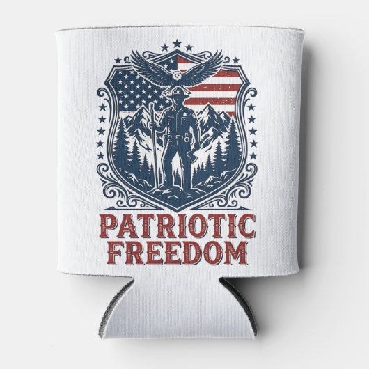 愛国パークレンジャー ベクターグラフィックTシャツ_1 缶クーラー (正面)