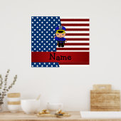 愛国パーソナライズされた警察と名を付ける ポスター (キッチン)