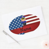 愛国パーソナライズされた警察と名を付ける 楕円形シール (封筒)