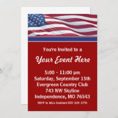 愛国パーティー招待状テンプレート 招待状 (正面/裏面)