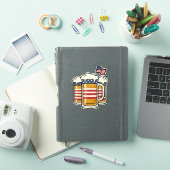 愛国ビアマグ ビンテージ ベクター デザイン_1 シール (iPadカバー)