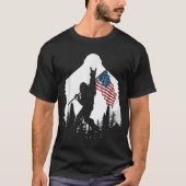 愛国ビッグフットシルエットアート Tシャツ (正面)