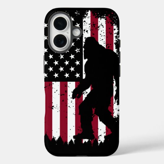 愛国ビッグフット - アメリカ国旗サスカッチ Case-Mate iPhoneケース (裏面)