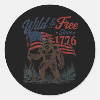 愛国ビッグフット 1776年以来ワイルドで 7月4日 ラウンドシール