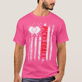 愛国ピックルボール アメリカ国旗 ピックルボール Tシャツ