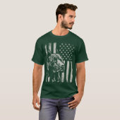愛国ピットブル愛好家 アメリカ国旗 Tシャツ (正面フル)