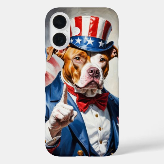 愛国ピットブル・サムおじさんのポーズ Case-Mate iPhoneケース (裏面)