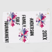 愛国ファミリーゴルフトーナメントUSAスター ゴルフタオル (横)