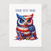 愛国フクロウ追加文字7月4日 シーズンポストカード (正面)