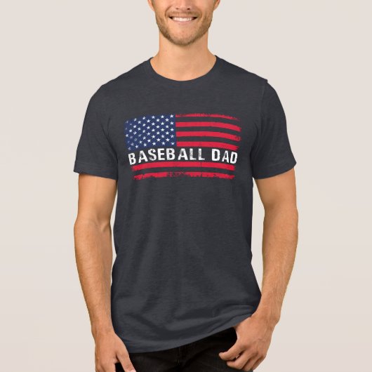 愛国フラグ 野球パパ トライブレンドＴシャツ (正面)