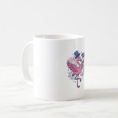 愛国フラミンゴ花火ベクターデザイン1 コーヒーマグカップ (正面左)