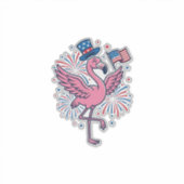 愛国フラミンゴ花火ベクターデザイン1 シール (正面)