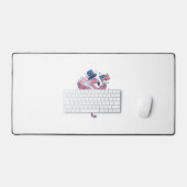 愛国フラミンゴ花火ベクターデザイン_1 デスクマット (キーボード&マウス)