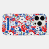 愛国フラワーのモノグラム Case-Mate iPhoneケース (裏面 (横))
