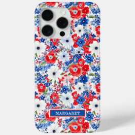 愛国フラワーのモノグラム iPhone 15 PRO MAXケース