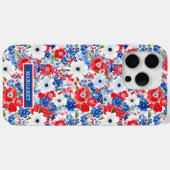 愛国フラワーのモノグラム Case-Mate iPhoneケース (裏面 (横))