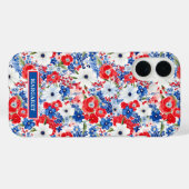 愛国フラワーのモノグラム Case-Mate iPhoneケース (裏面 (横))