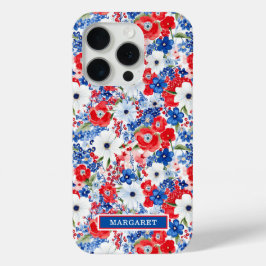 愛国フラワーのモノグラム iPhone 15 PROケース