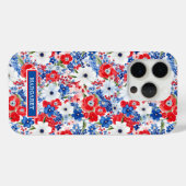 愛国フラワーのモノグラム Case-Mate iPhoneケース (裏面 (横))