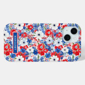 愛国フラワーのモノグラム Case-Mate iPhoneケース (裏面 (横))