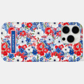 愛国フラワーのモノグラム Case-Mate iPhoneケース (裏面 (横))