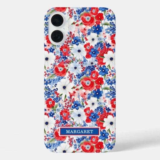 愛国フラワーのモノグラム Case-Mate iPhoneケース (裏面)