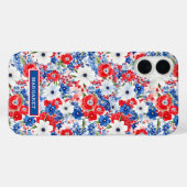 愛国フラワーのモノグラム Case-Mate iPhoneケース (裏面 (横))