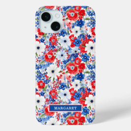 愛国フラワーのモノグラム iPhone 15 MINIケース