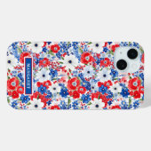 愛国フラワーのモノグラム Case-Mate iPhoneケース (裏面 (横))