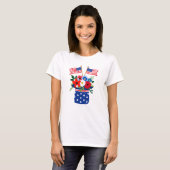 愛国フラワーズ アメリカ国旗ブーケ Tシャツ (正面フル)
