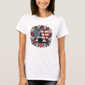 愛国フラワーレターAリースデザイン Tシャツ (正面)