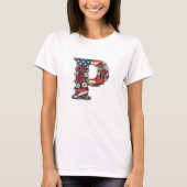 愛国フラワーレターPリースデザイン Tシャツ (正面)